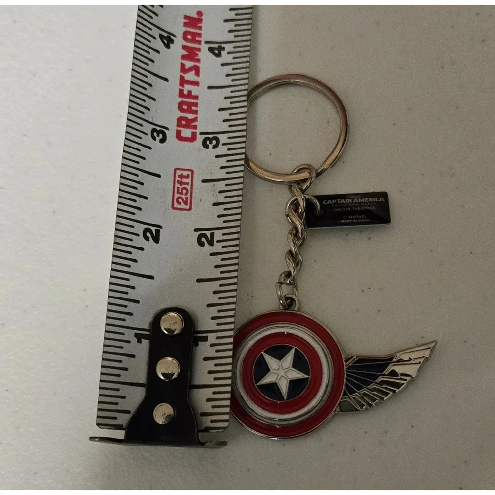 Captain‎ America Winged Shield Keychain Marvel Movie Promo Metal